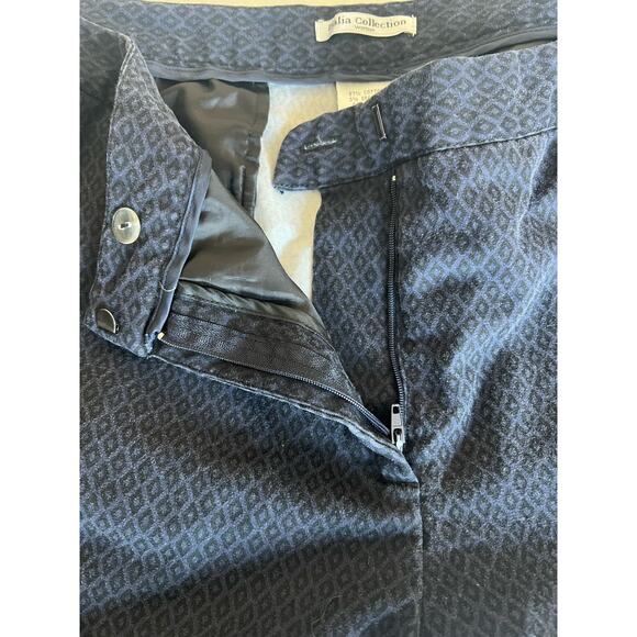 Dalia Collection Black/Blue Straight Leg Zip Up Front Back Pockets Pants 16W - Picture 6 of 11